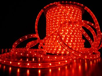 Дюралайт LED прямоугольного сечения 2-х проводной, фиксинг, 11*18мм, бухта 100м, красный